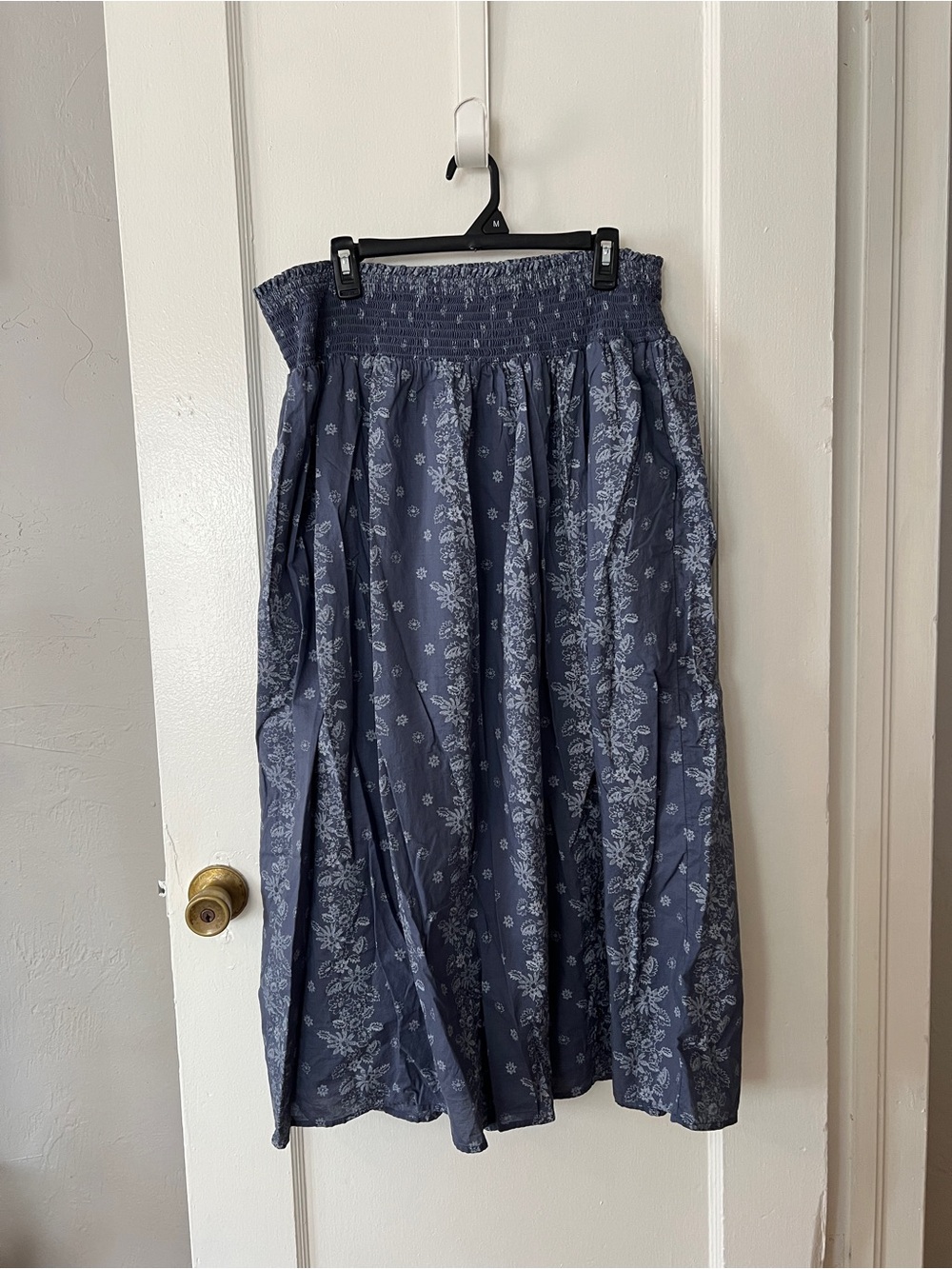 Universal Thread Slate Blue Floral Smocked Maxi Skirt